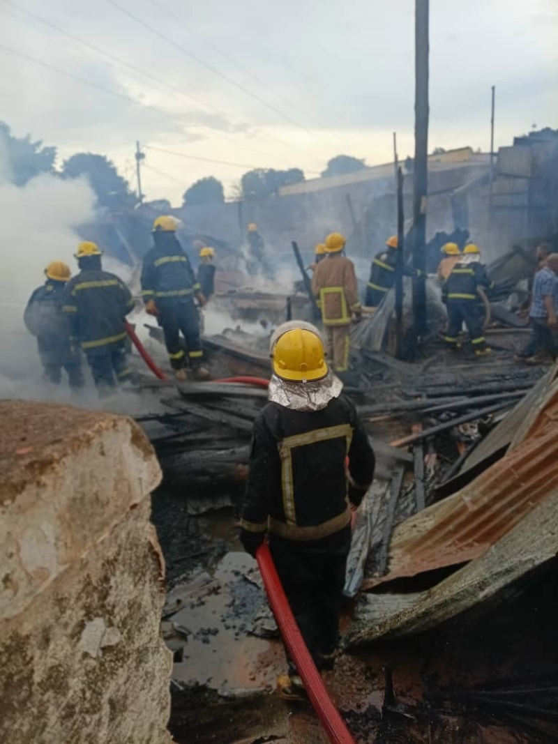Fire Guts Timber Stalls Near Petrol Station on Jinja Road