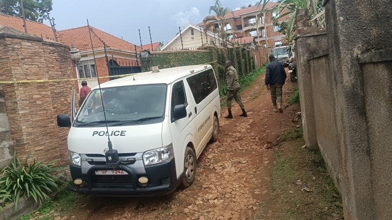 Police at Palema Ruth Tumwebaze's home