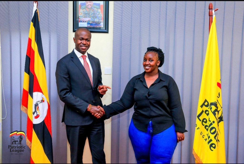 Daphine Rwakiiki with hon David Kabanda the PLU secretary general